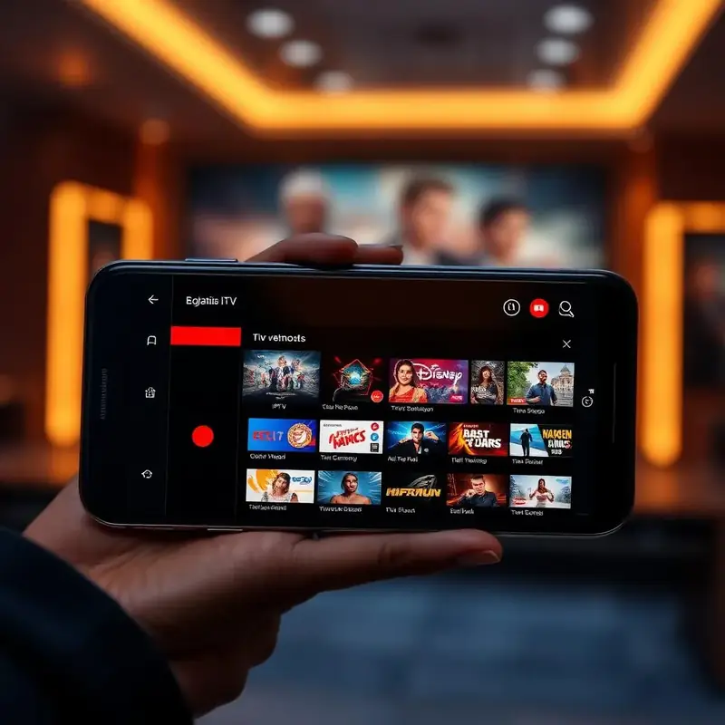 focoxplay rodando em celular Android com grade de canais IPTV